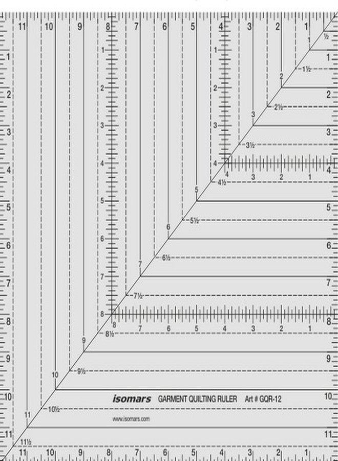 مسطرة خياطة الملابس من إيزومارز 12 بوصة